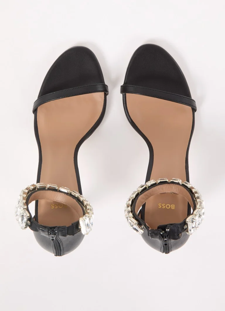 Sandale Janet din piele de la HUGO BOSS, împodobite cu strasuri.