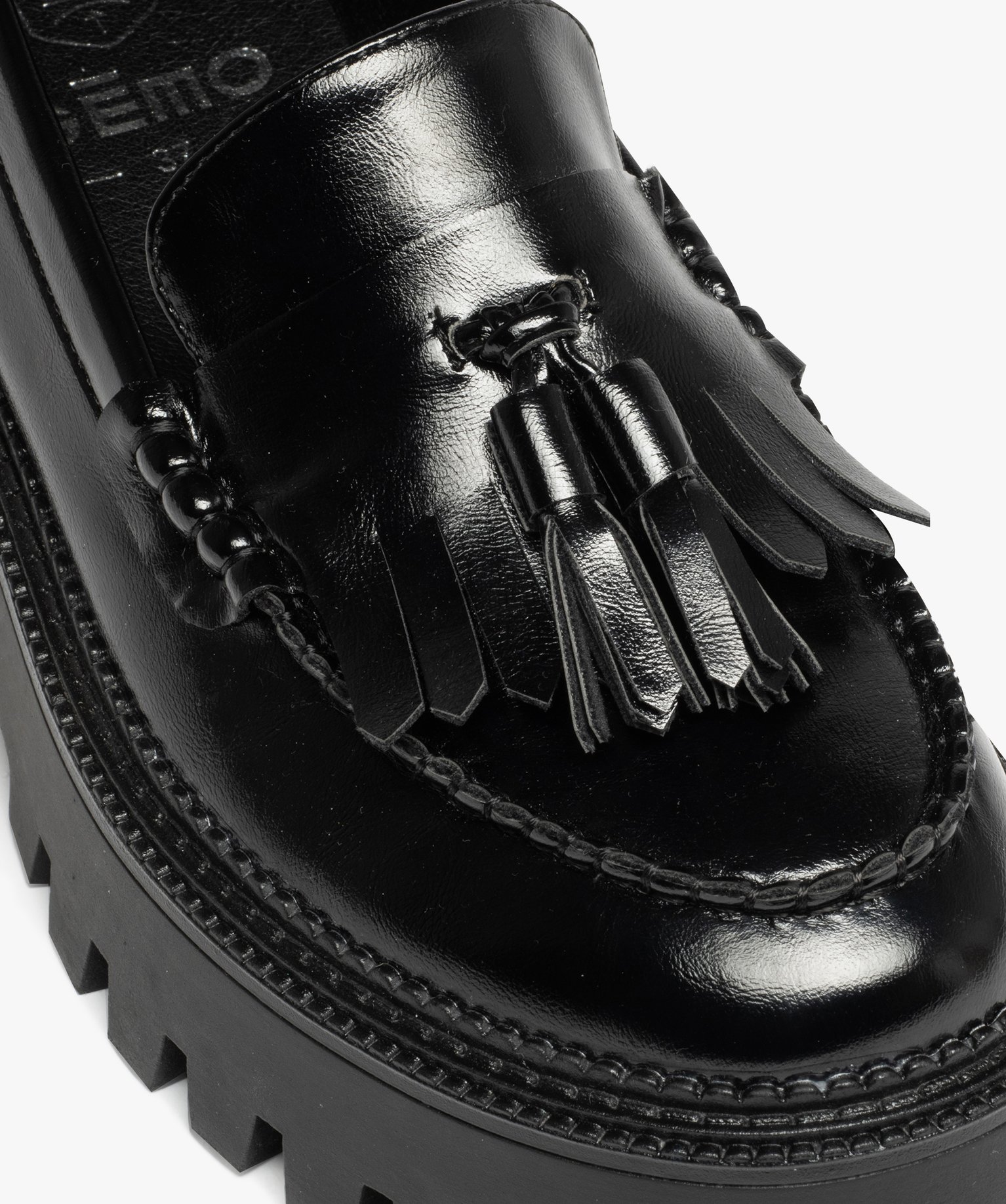 Mocassins femme unis à semelle compensée et crantée noir | GEMO