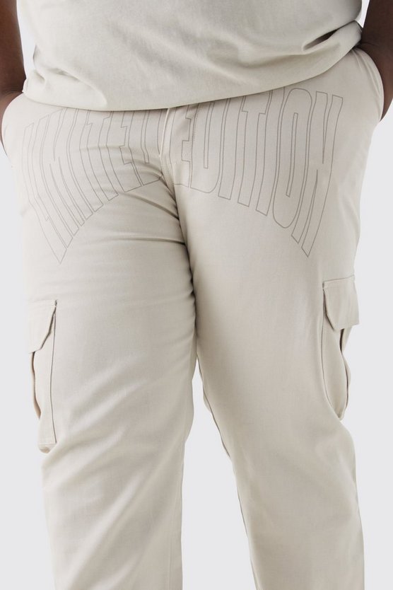 Plus Slim-Fit Cargo-Hose mit Print