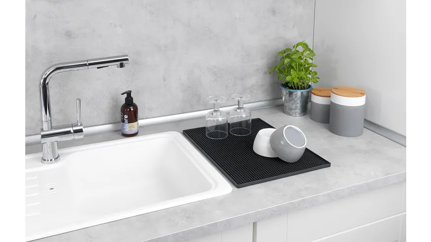 WENKO Abtropfmatte Maxi 40cm Schwarz