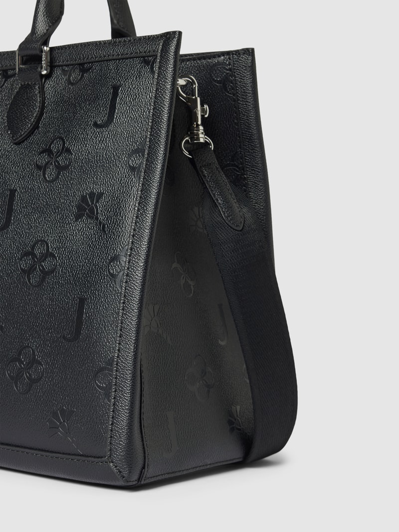 Handtasche mit Label-Muster Modell 'decoro stampa aurelia' in black