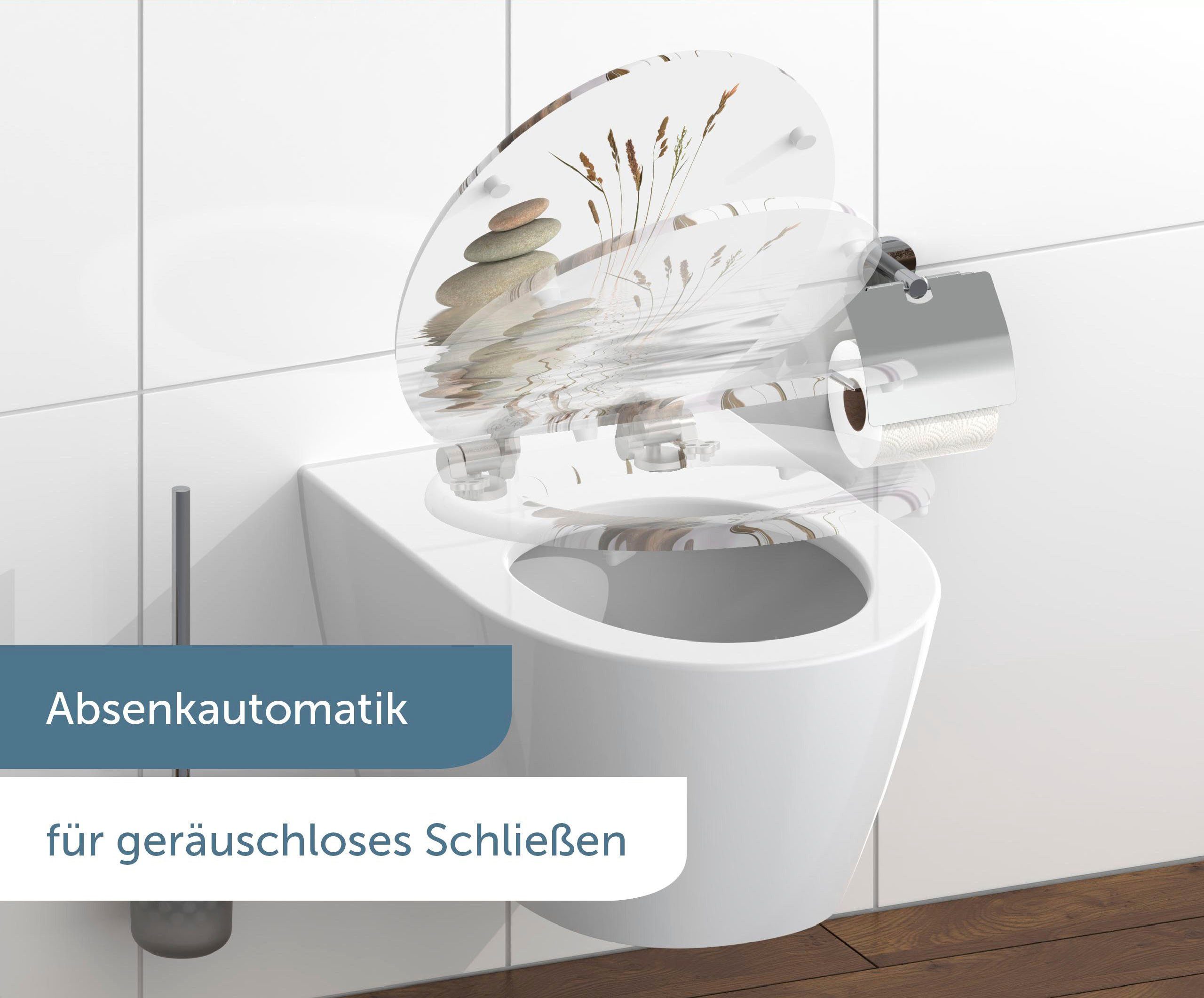 Schütte WC-Sitz Balance, mit Absenkautomatik und Holzkern, MDF