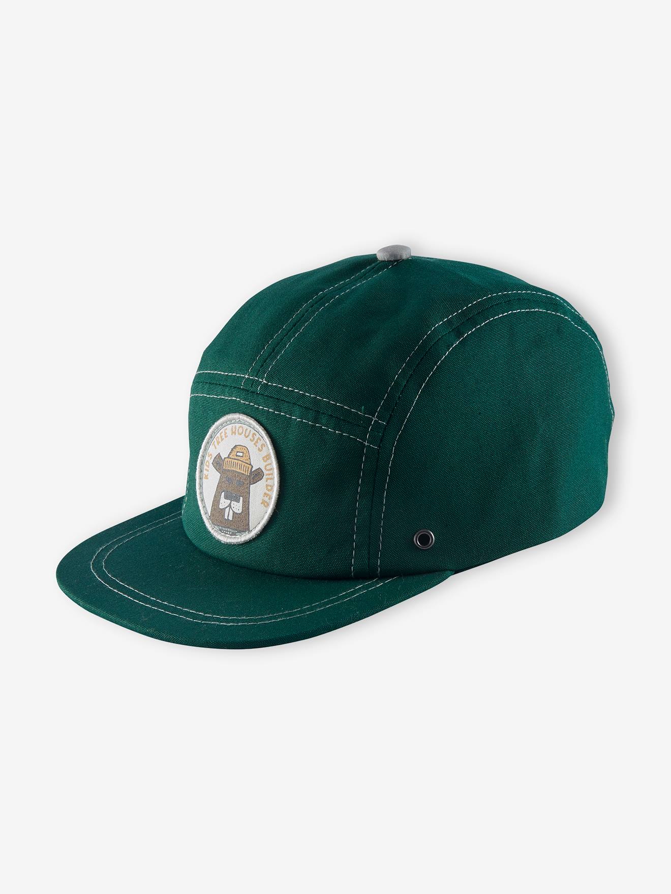 Casquette cabane garçon vert forêt