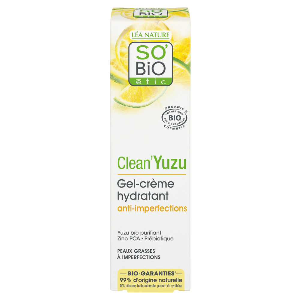 LÉA NATURE SO BiO étic Gel-crème hydratant¹ anti-imperfections, Clean'Yuzu Gel crème