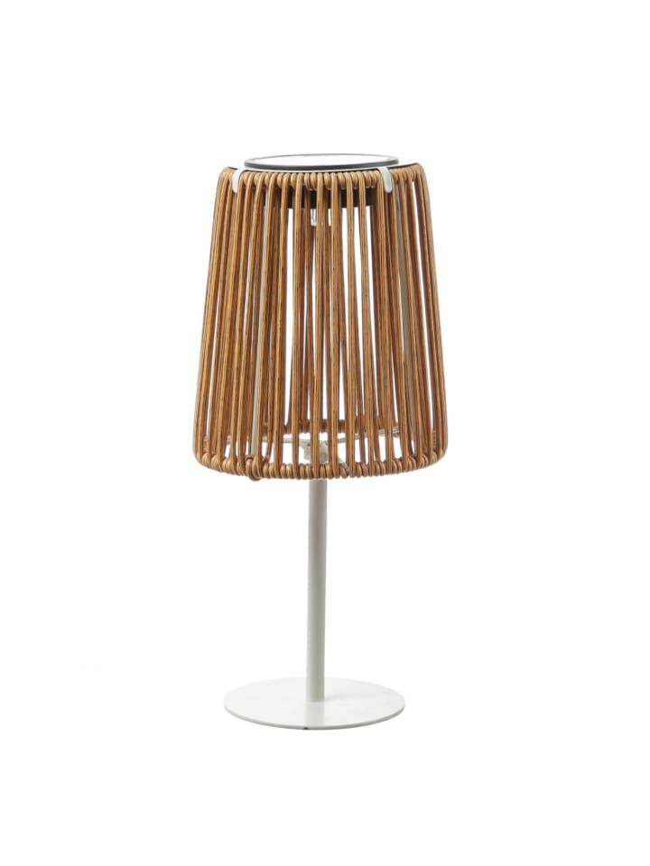 MARELIDA LED Solar Tischleuchte mit Kunststoffseil Korboptik Tischlampe H: 19cm in weiß günstig kaufen onesize