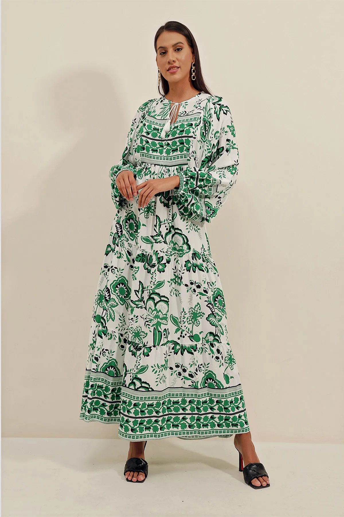 Bigdart  2420 Kleid mit Fledermausärmeln – E.grün