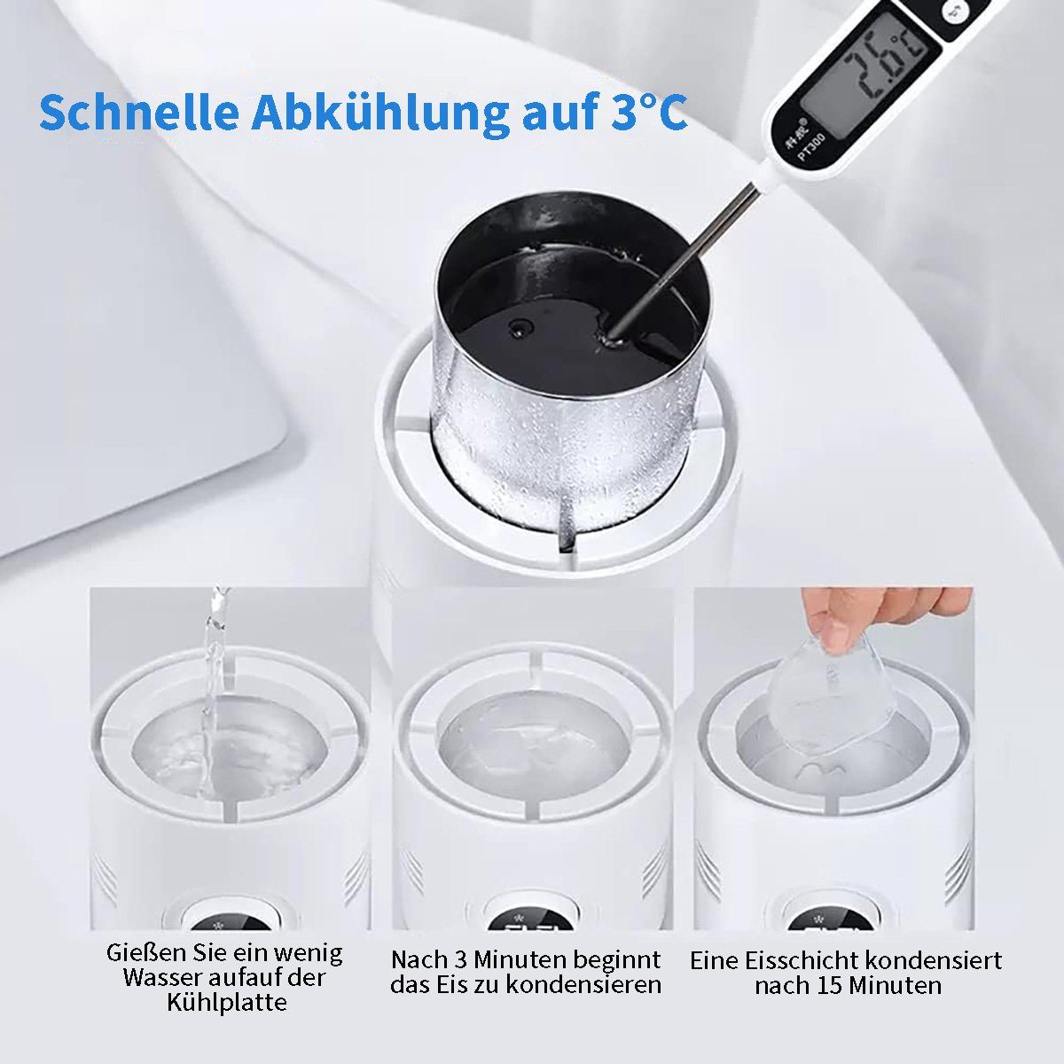 Yoyaxi Tassenwärmer Elektrischer Thermobecher, 60°C-2°C, für Kaffee, Tee und Getränke, Heiz- und Kühlfunktionen, wasserdicht, automatische Abschaltung