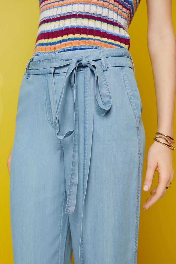 Verkürzte Hose mit weitem Bein, TENCEL™