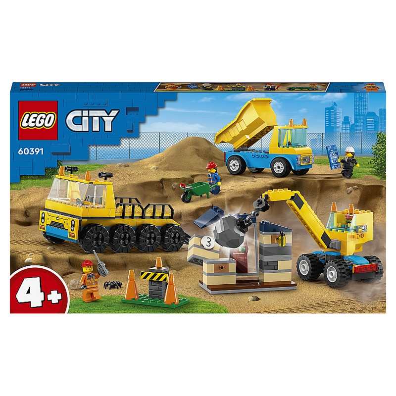 60391 Les camions de chantier et la grue à boule de démolition, LEGO City