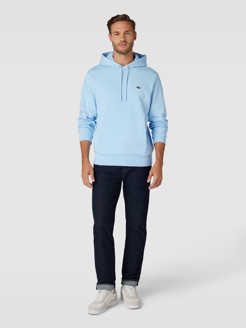 Hoodie mit Label-Detail in hellblau