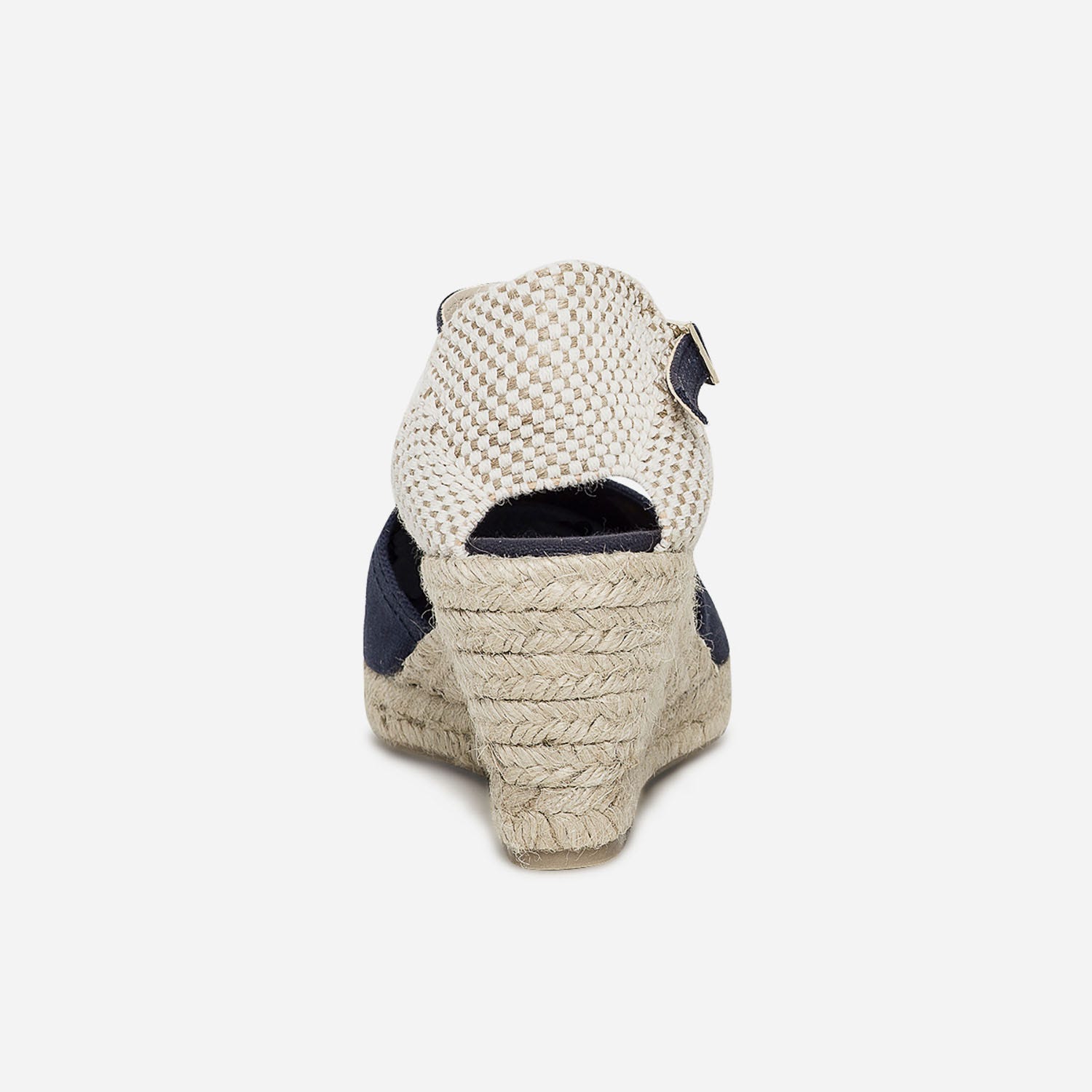 Espadrille compensée bleu marine en toile