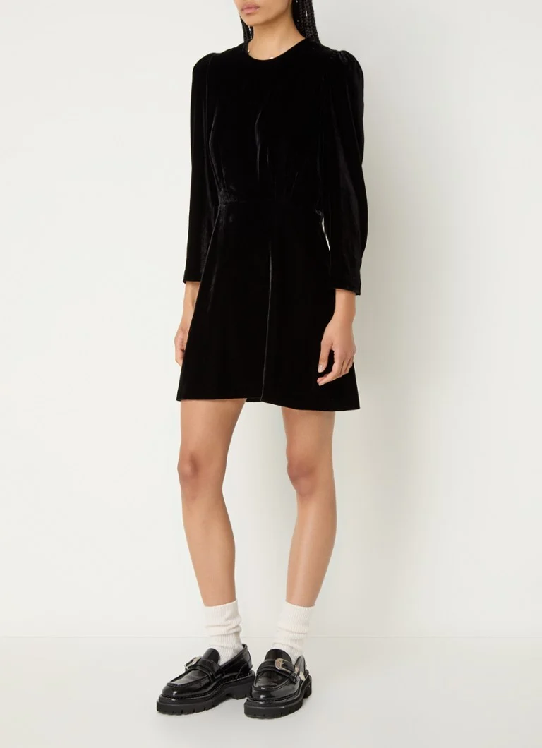 Sandro velvet mini dress with detachable collar