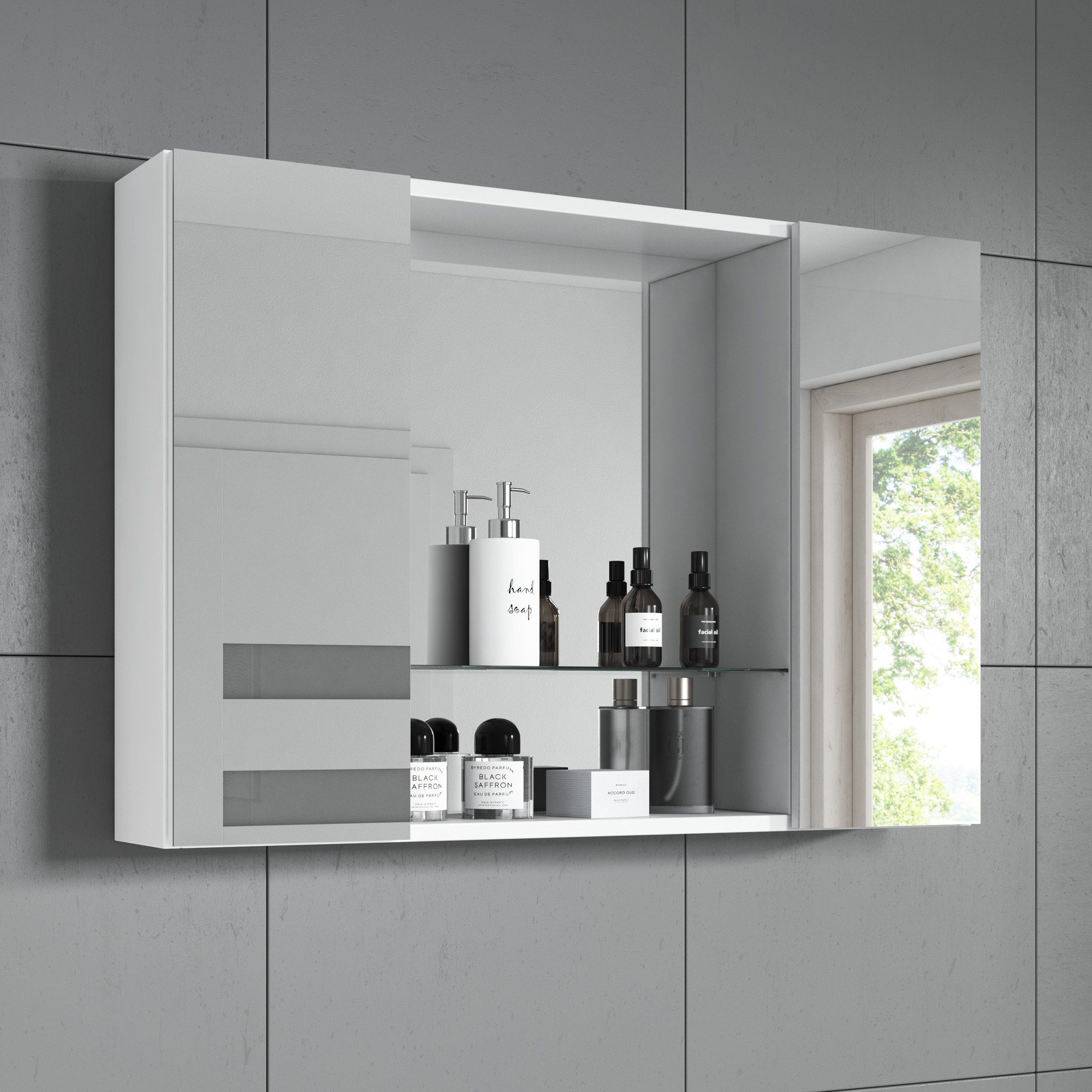 inter Badezimmerspiegelschrank Spiegelschrank Debby weiß 85cm