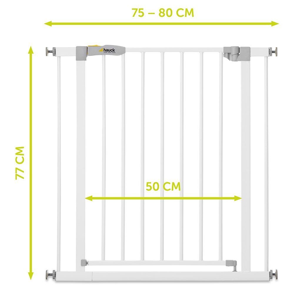 Hauck Türschutzgitter Open N Stop KD - White, Treppenschutzgitter Türschutzgitter (75 bis 80 cm) ohne Bohren
