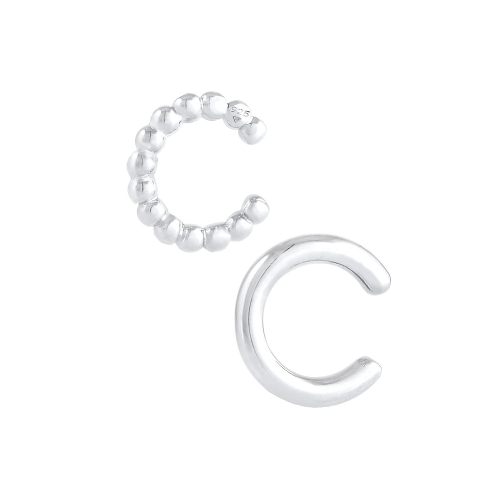 Elli Elli Boucles d'Oreilles Earcuff Basic Kugel Look 2er Set 925 Silber Boucles d'oreilles