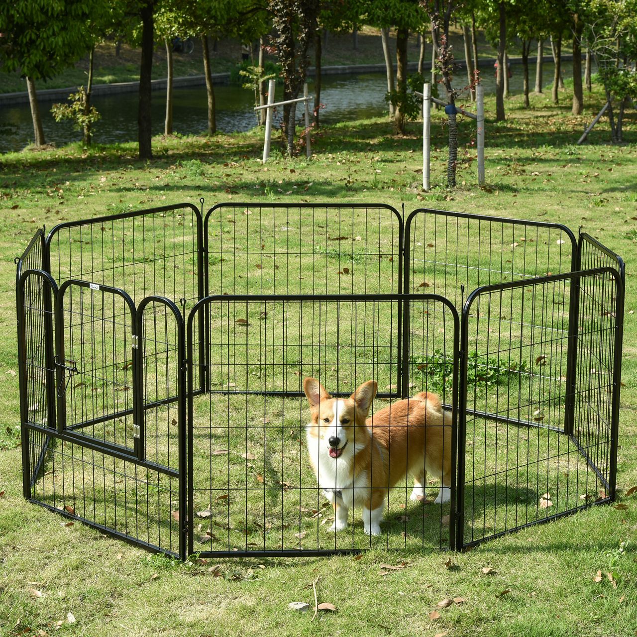 PawHut Welpenauslauf Laufstallr Laufgitter individuell gestaltbar Metall