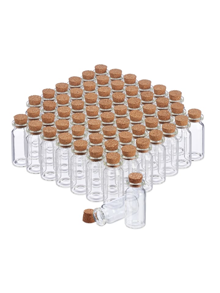 relaxdays 60x Mini Glasfläschchen in Transparent günstig kaufen onesize