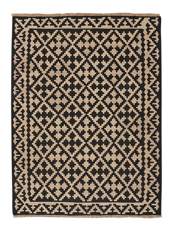 Rugtales Schurwoll-Teppich in Creme/ Schwarz günstig kaufen 200x152 cm