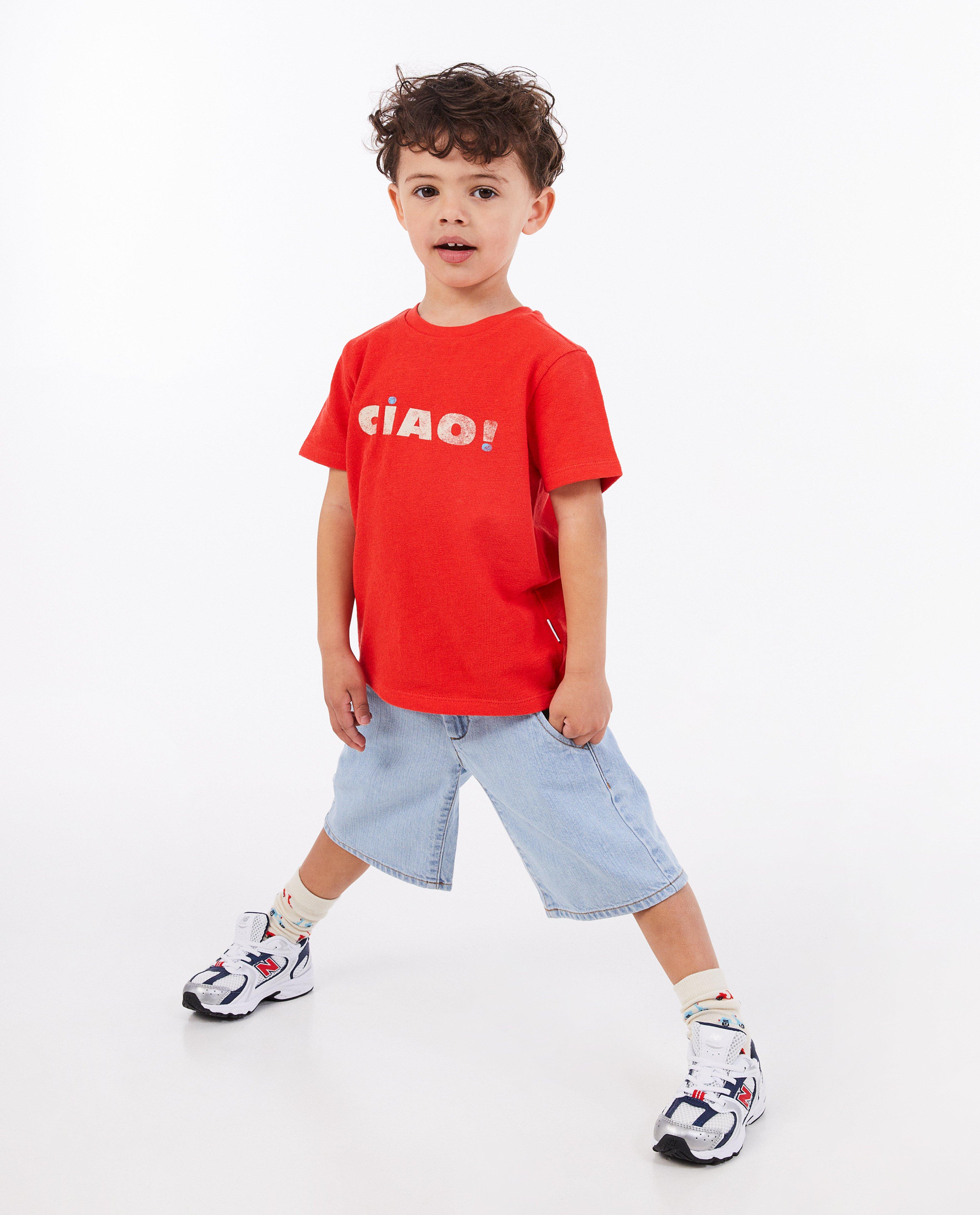 Tricou roșu texturat Kidz Nation