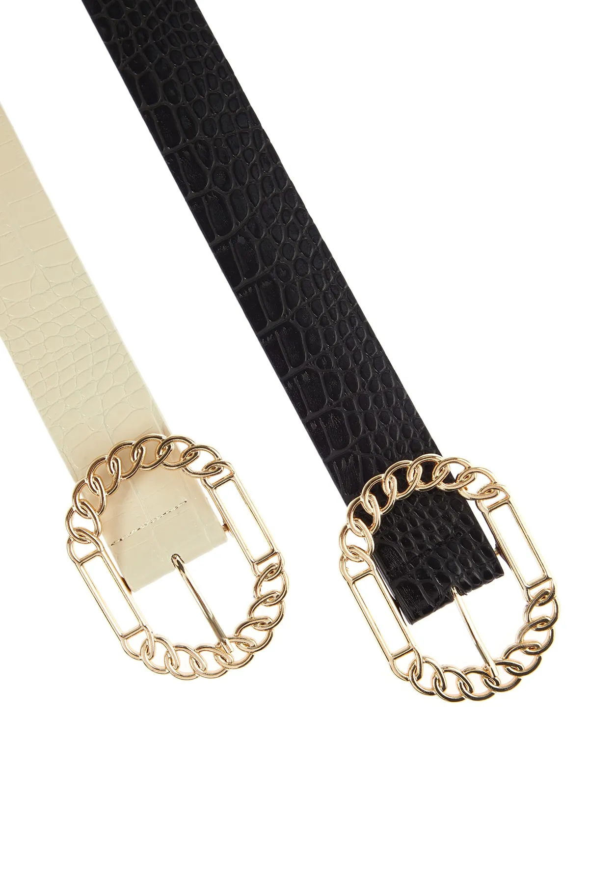 Trendyol Collection  2er-Pack Black-Stone-Damengürtel TWOSS22KE00033