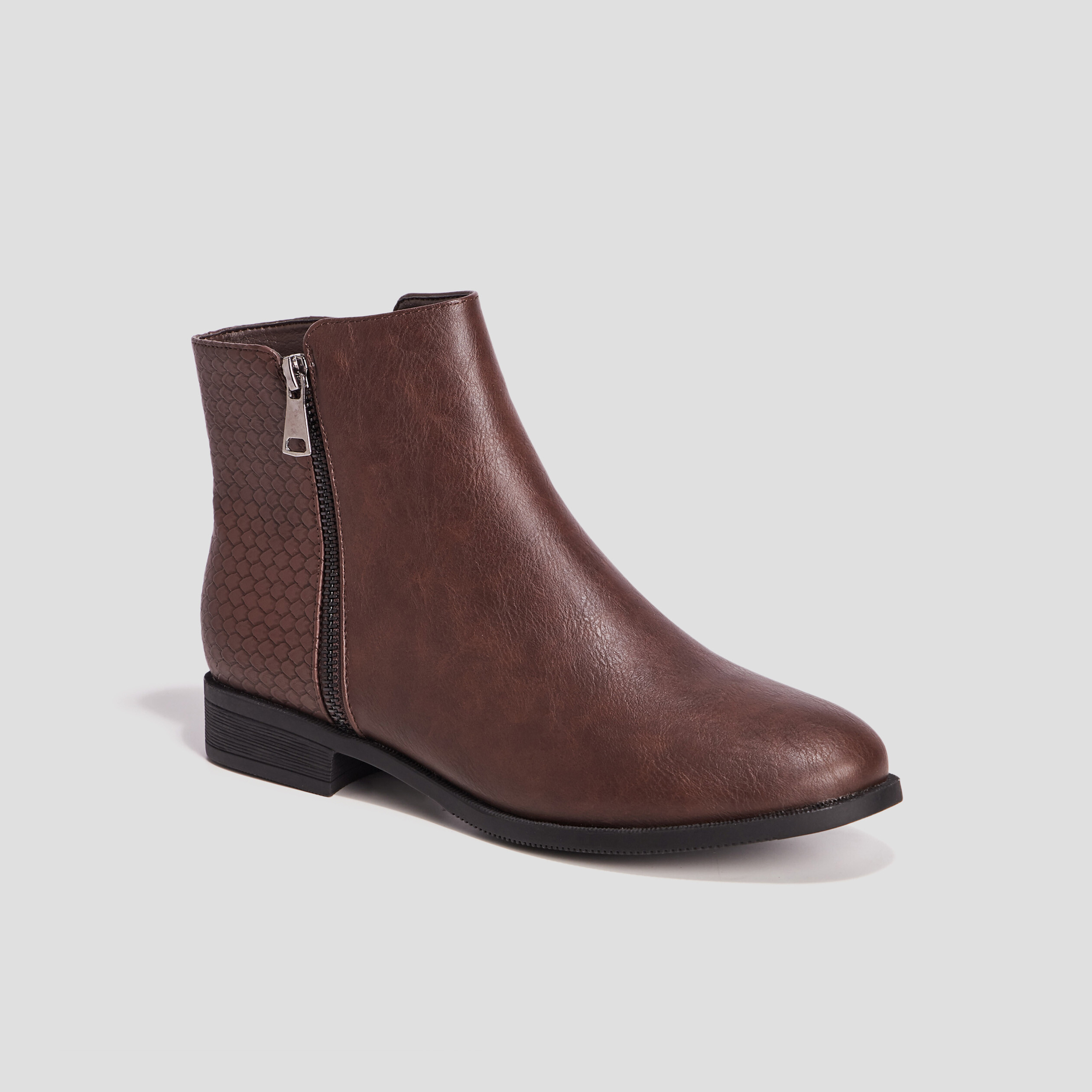Bottines plates marron femme | La Halle