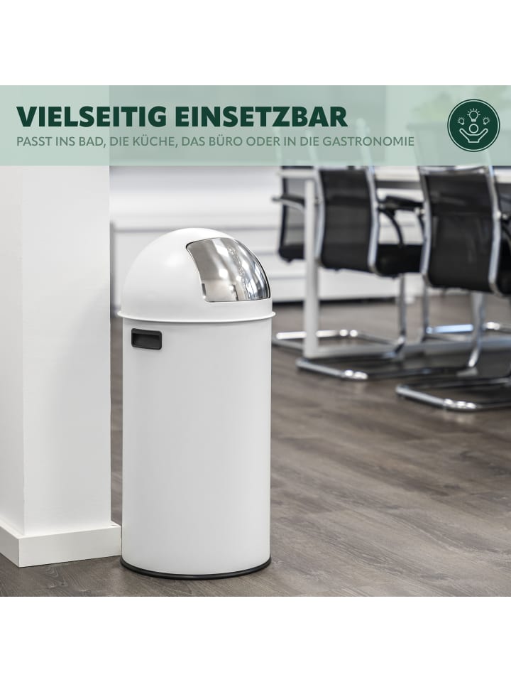 eluno Mülleimer 35 Liter Edelstahl weiß günstig kaufen onesize