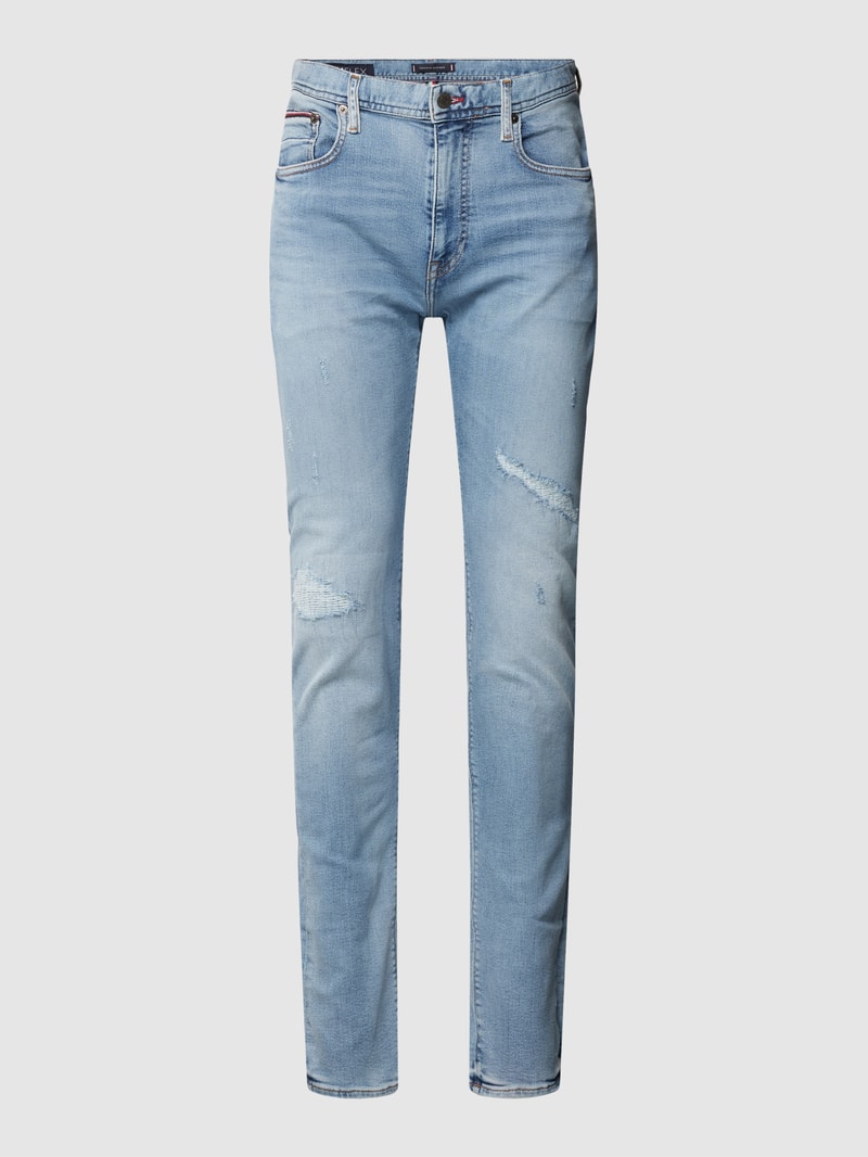 Jeans mit Label-Patch Modell 'Bleecker' in hellblau
