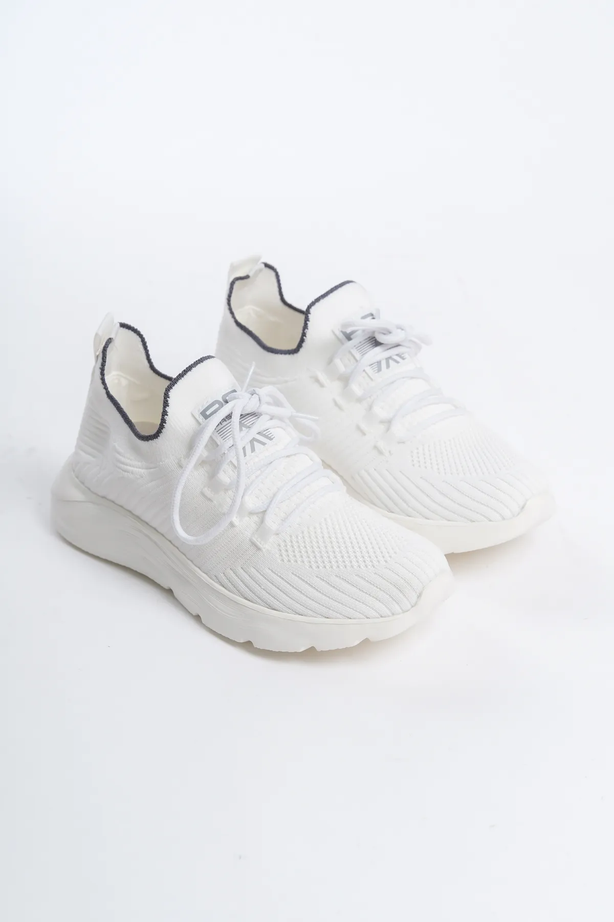 en7  Weißer, bequemer und leicht zu tragender Strick-Sneaker 4556 für Unisex
