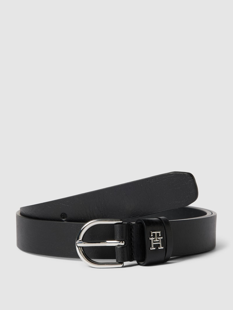 Gürtel mit Label-Applikation in metallic Modell 'TIMELESS' in schwarz