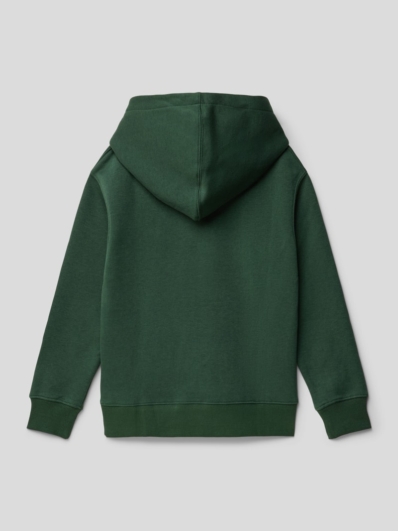 Hoodie mit Label-Print in dunkelgrün