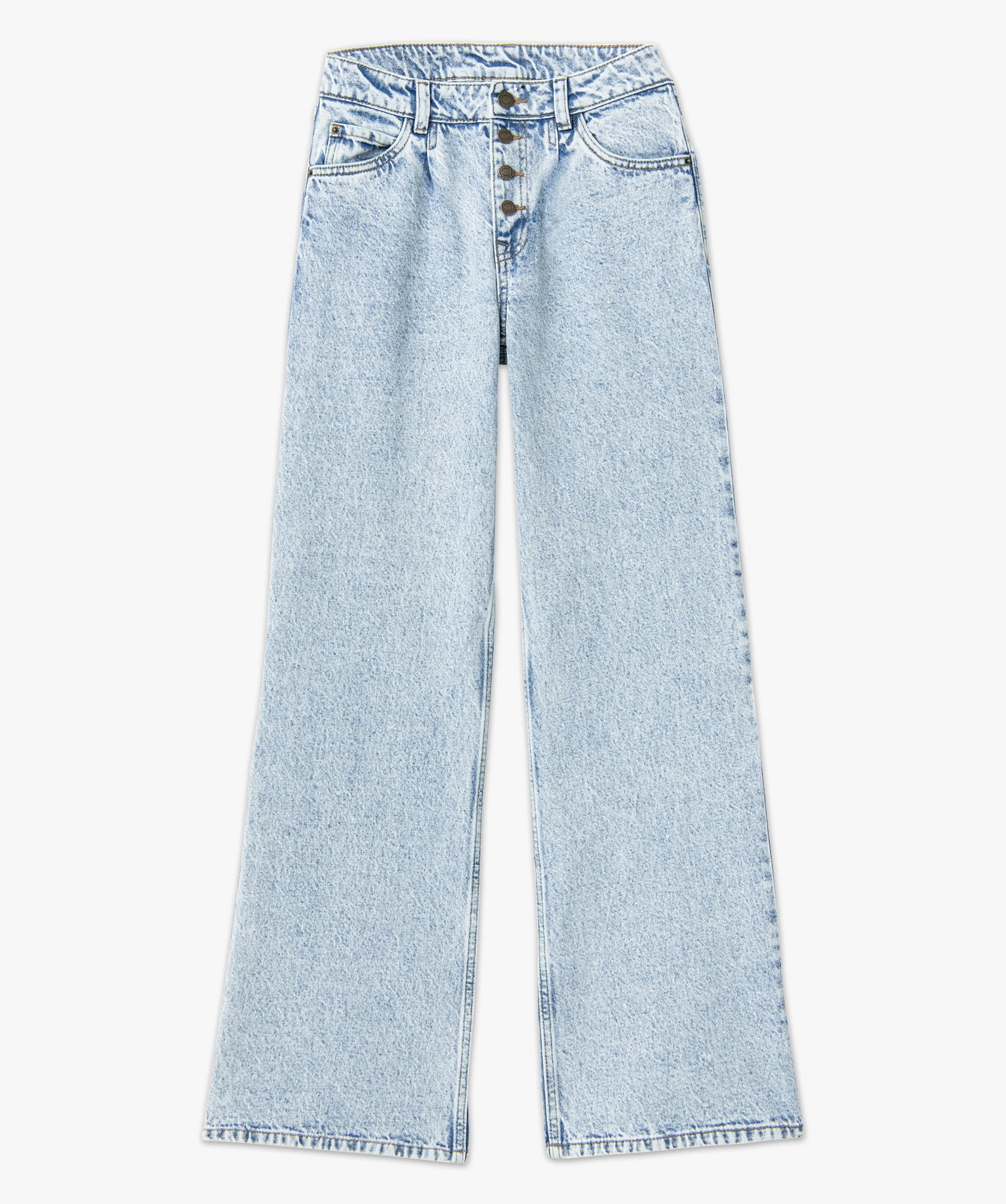 Jean flare délavé à braguette boutonnée femme - Camps Un... bleu | GEMO
