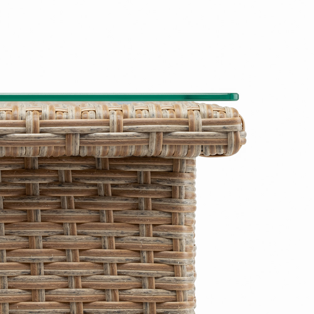 Casaria Gartentisch Beistelltisch Polyrattan 50x50x45 cm creme