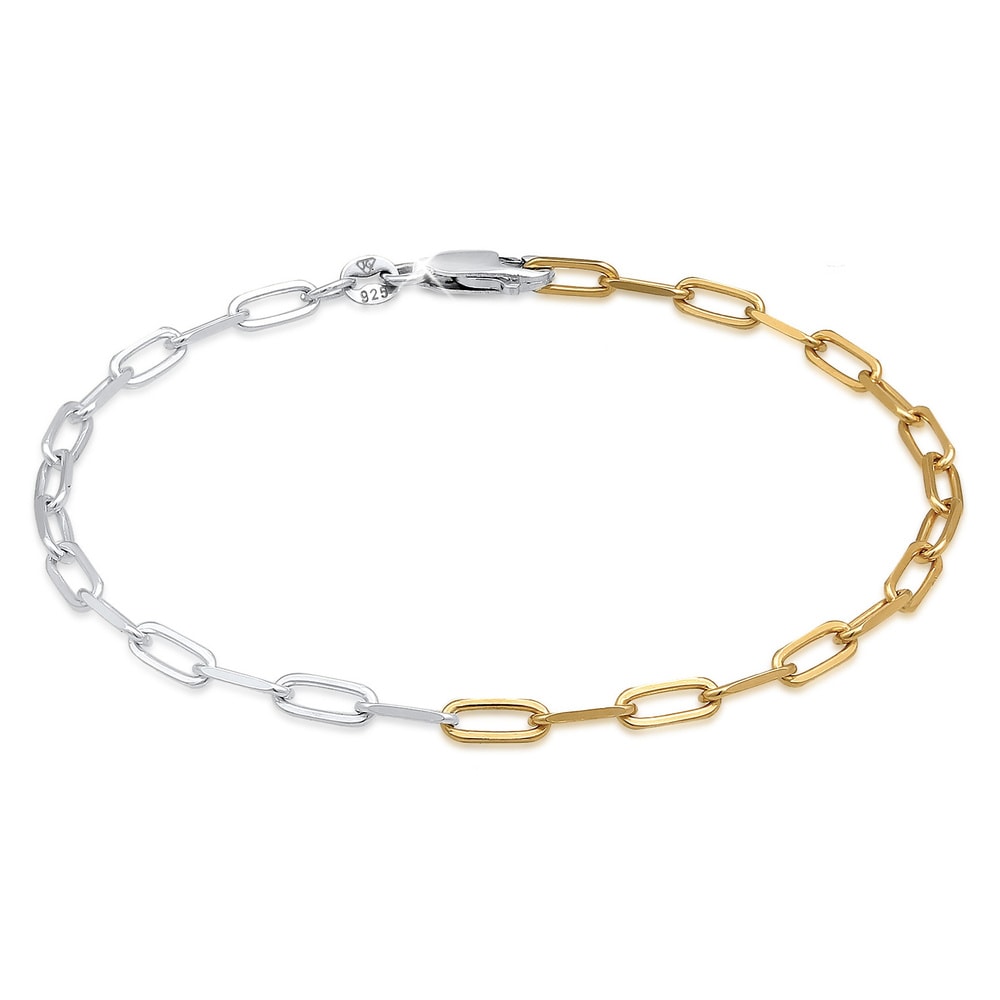 Elli Elli Bracelet Collier à maillons pour femmes - Ovale grossier de base réglable bi Bracelet
