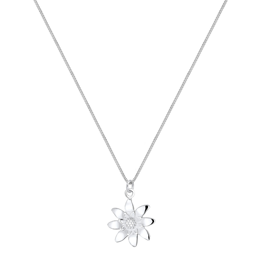 Elli Elli Collier Femmes Pendentif Édelweiss Costume Simple en Argent Sterling 925 Bijoux