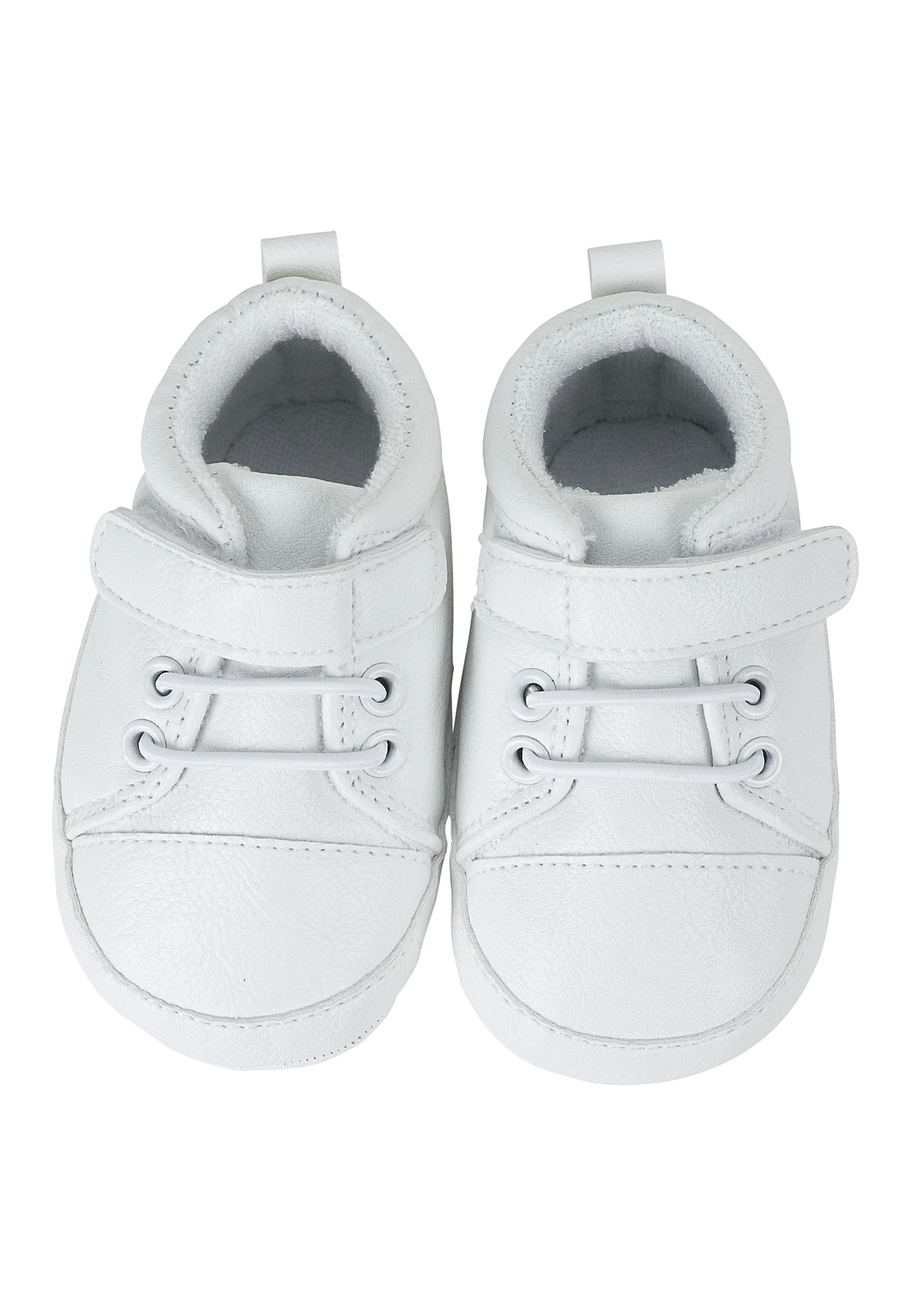 Babyschuh aus Kunstleder, Marine und Weiß
