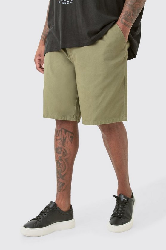 Plus lockere Khaki-Shorts