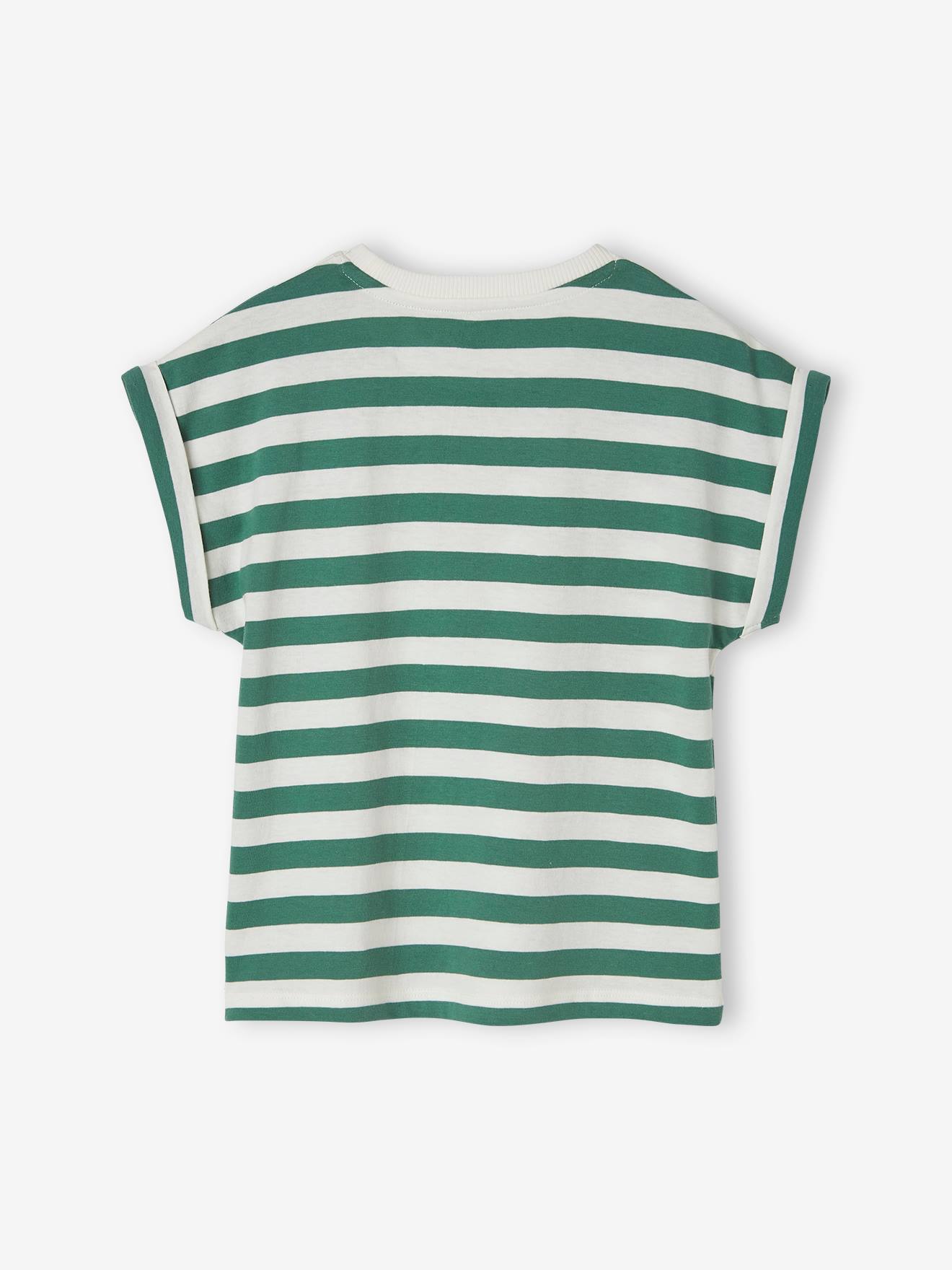 T-shirt rayé personnalisable fille rayé rose