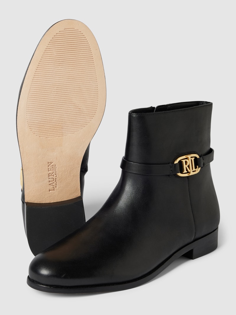 Stiefel mit Label-Applikation Modell 'BRIELA' in schwarz