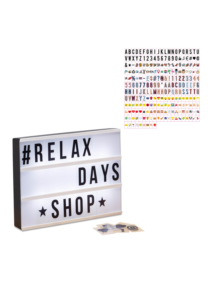 relaxdays Lightbox in Weiß/ Schwarz - (B)30 x (H)22 x (T)4,5 cm günstig kaufen onesize