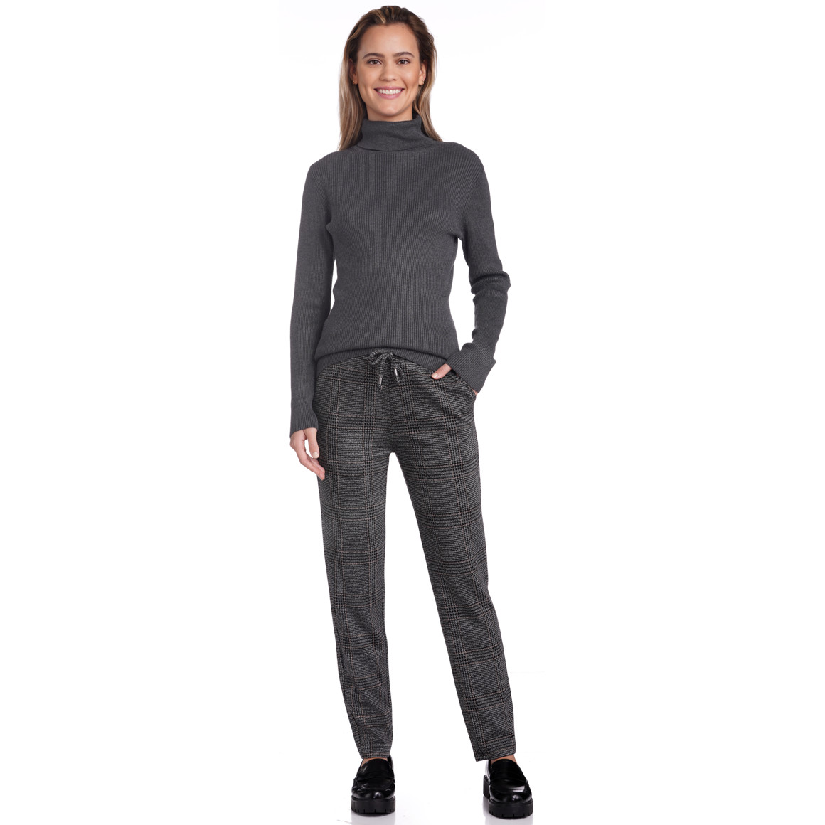 Damen Rollkragenpullover gerippt