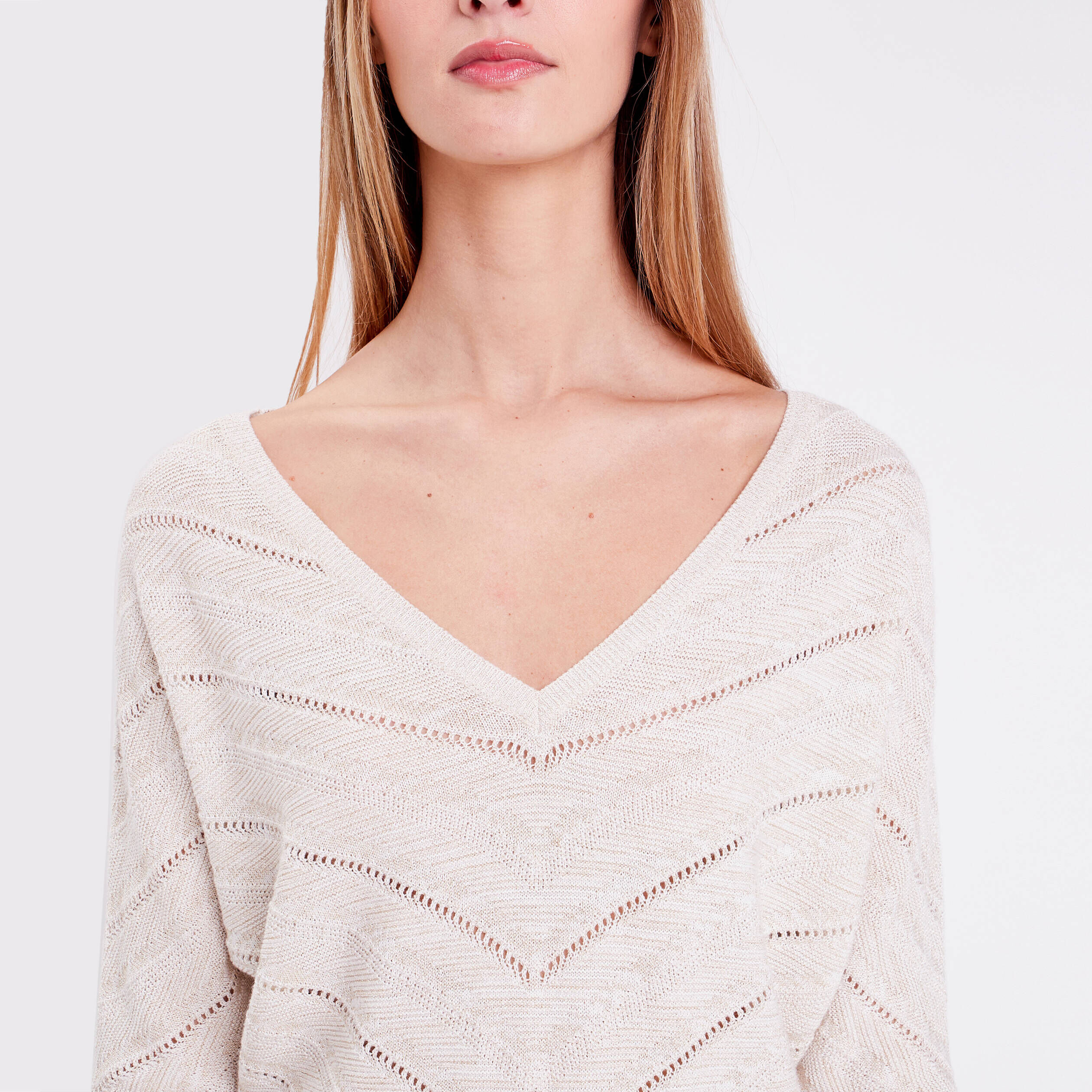 Pull manches chauves-souris ecru femme | Cache Cache