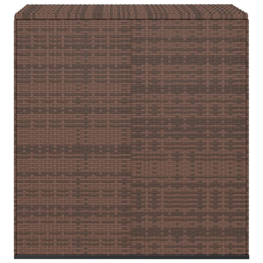 vidaXL Gartenbox Garten-Kissenbox PE Rattan 100x49x103,5 cm Braun