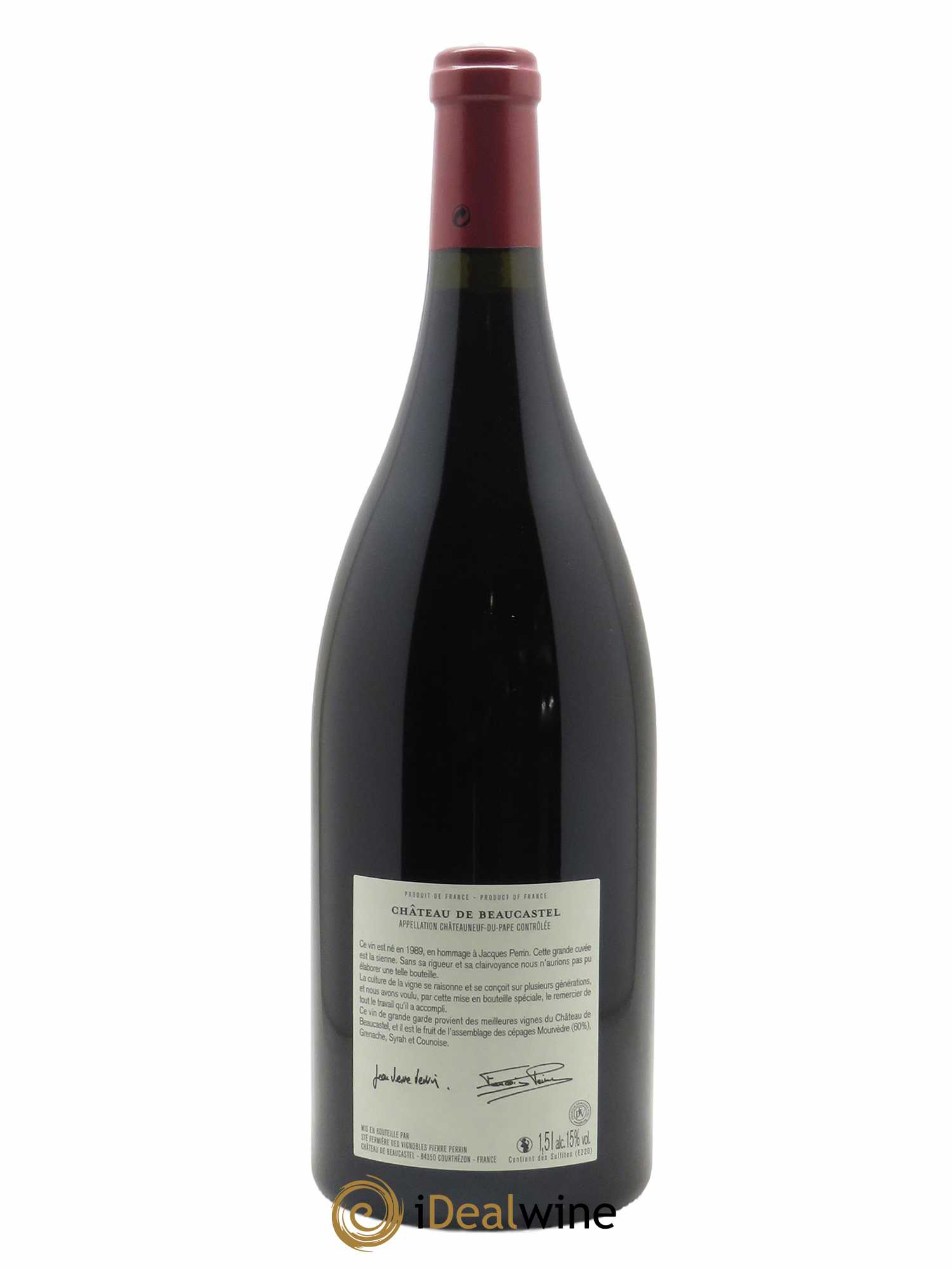 Châteauneuf-du-Pape Château de Château de Beaucastel Hommage à Jacques Perrin Famille Perrin  2011 - Lot de 1 Magnum