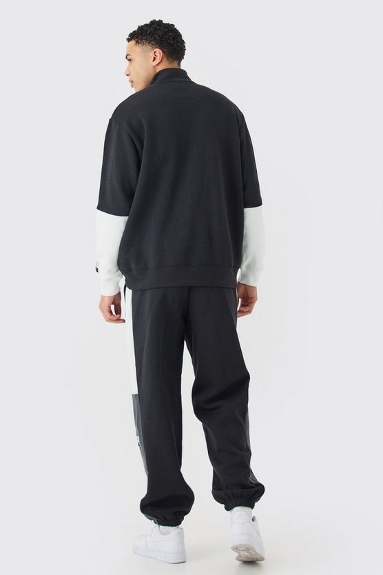 Man Official Colorblock Trainingsanzug mit Reißverschluss