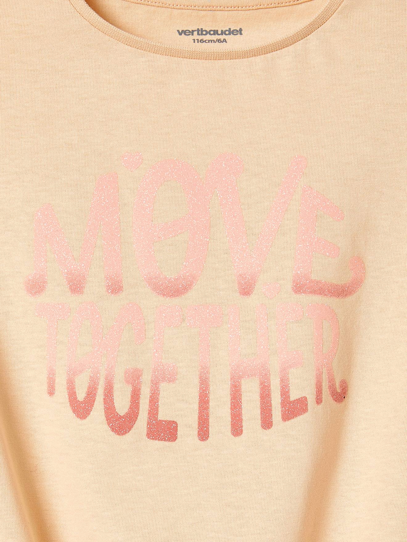 Vertbaudet Mädchen Sport-T-Shirt, Knoten - wollweiß