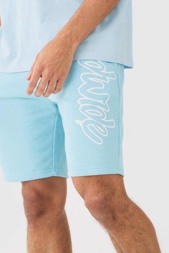 Lockere Shorts mit Worldwide-Print