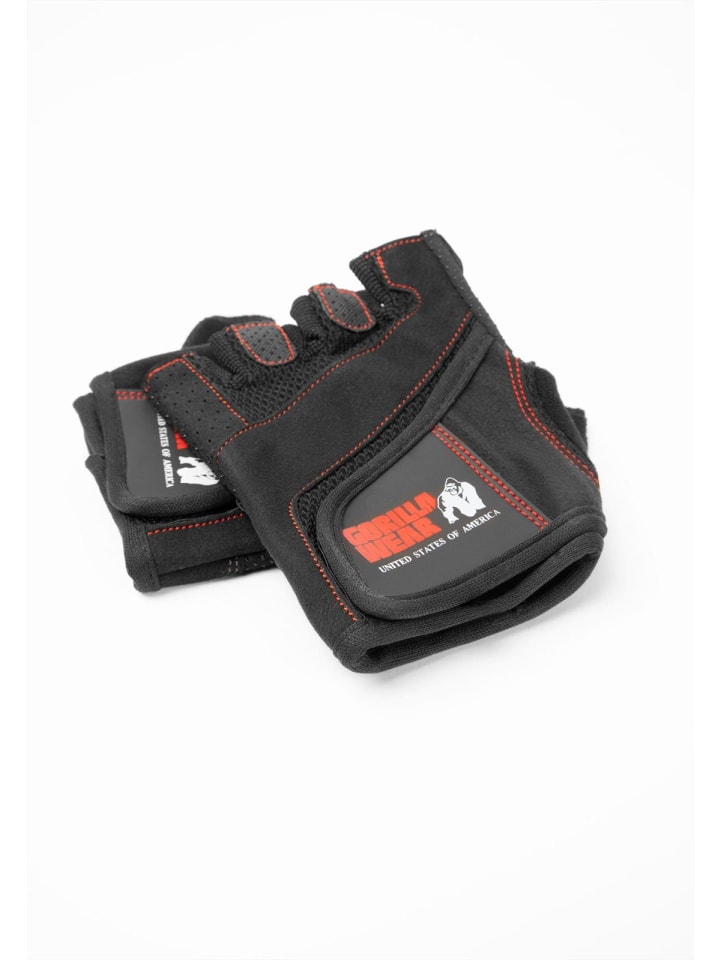 Gorilla Wear Fitness-Handschuhe für Damen - Schwarz/rot genäht günstig kaufen