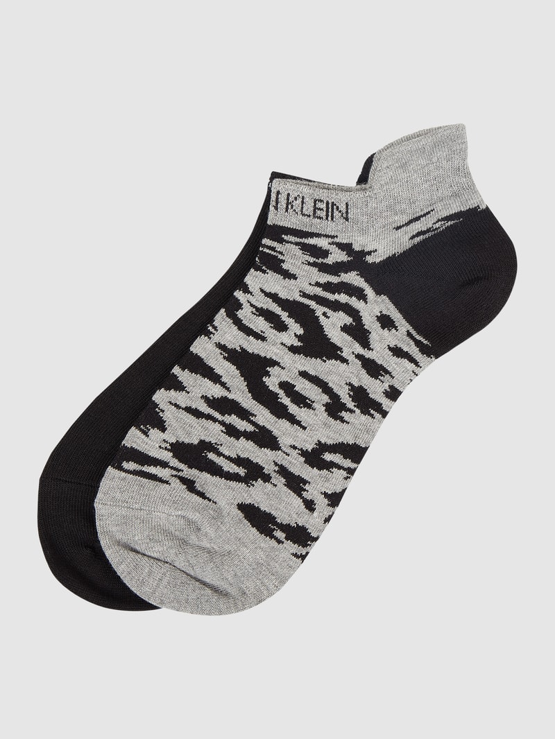 Sneakersocken aus Viskosemischung im 2er-Pack in dunkelgrau