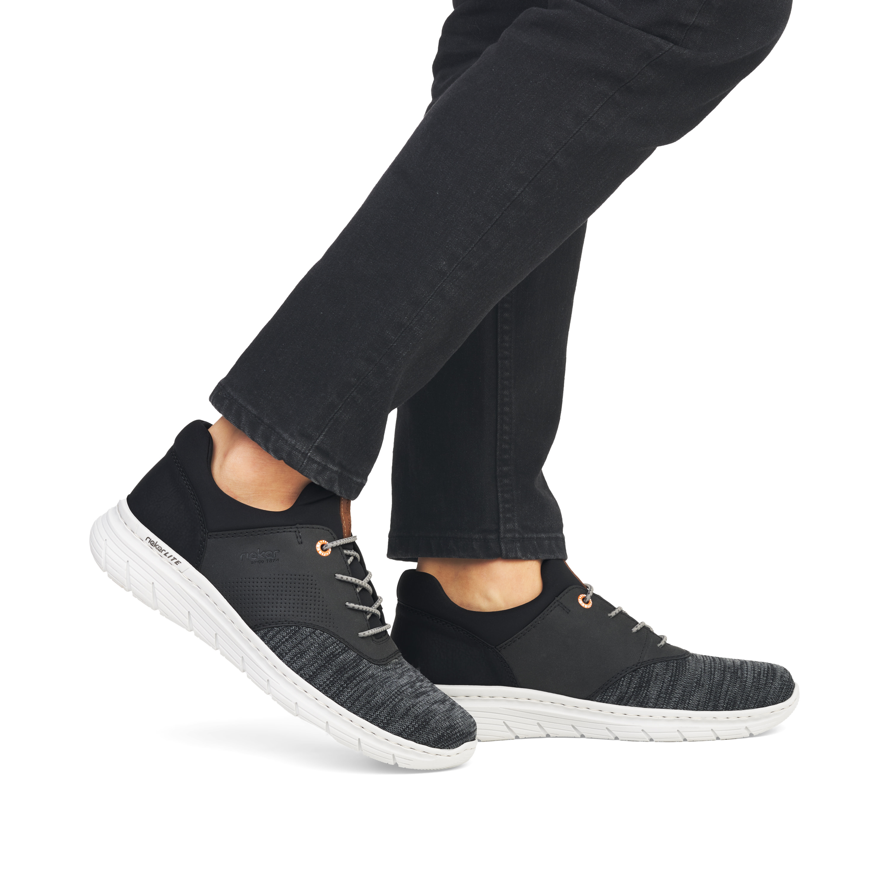 Rieker Herren Slipper graphitschwarz