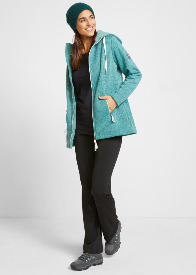 Strickfleecejacke mit Teddyfleece-Futter